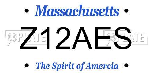 Z12AES Massachusetts License Plate