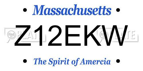 Z12EKW Massachusetts License Plate