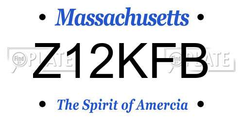Z12KFB Massachusetts License Plate