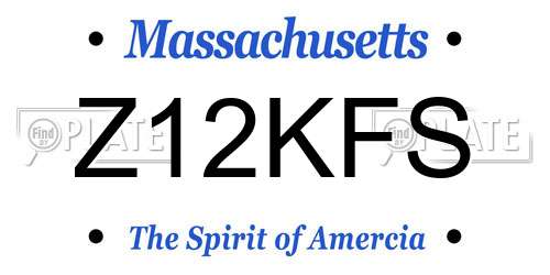Z12KFS Massachusetts License Plate