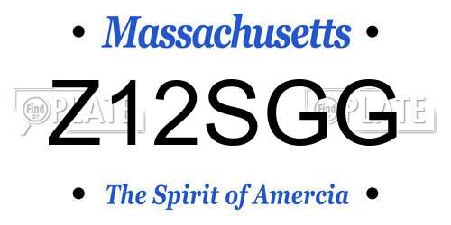 Z12SGG Massachusetts License Plate