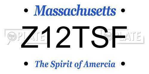 Z12TSF Massachusetts License Plate