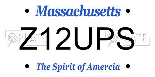 Z12UPS Massachusetts License Plate