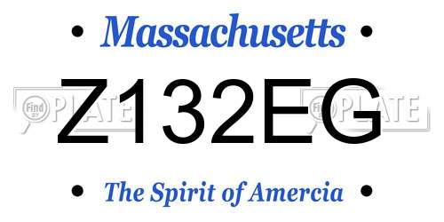 Z132EG Massachusetts License Plate