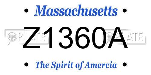 Z1360A Massachusetts License Plate