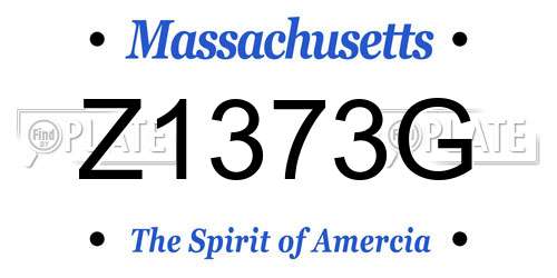 Z1373G Massachusetts License Plate