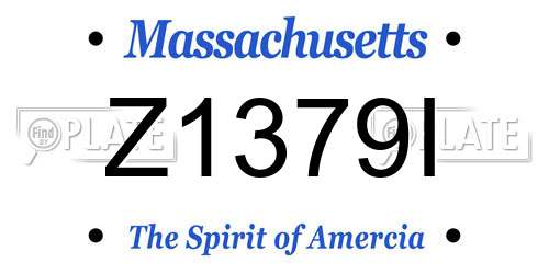 Z1379I Massachusetts License Plate