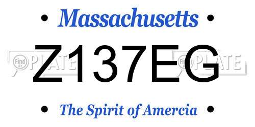 Z137EG Massachusetts License Plate