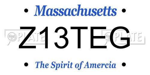 Z13TEG Massachusetts License Plate