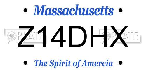 Z14DHX Massachusetts License Plate
