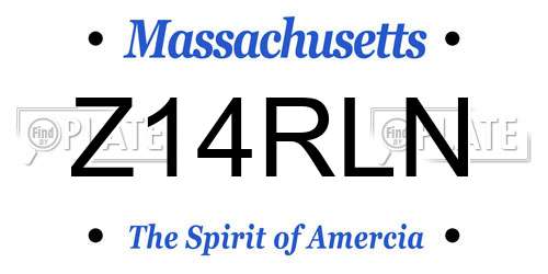 Z14RLN Massachusetts License Plate