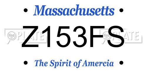 Z153FS Massachusetts License Plate