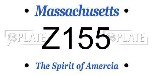 Z155 Massachusetts License Plate