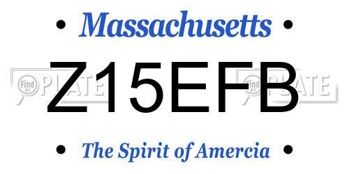 Z15EFB Massachusetts License Plate