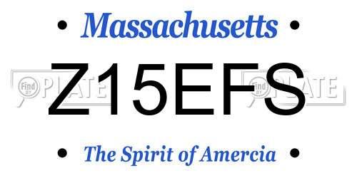 Z15EFS Massachusetts License Plate