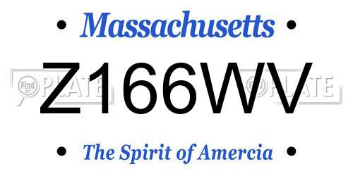 Z166WV Massachusetts License Plate