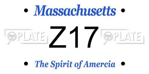 Z17 Massachusetts License Plate