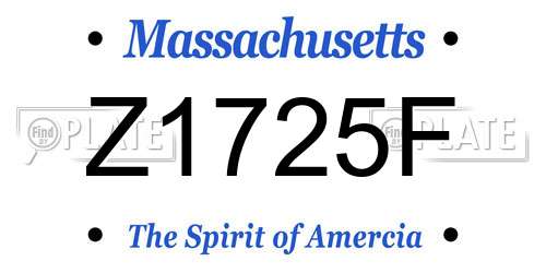 Z1725F Massachusetts License Plate
