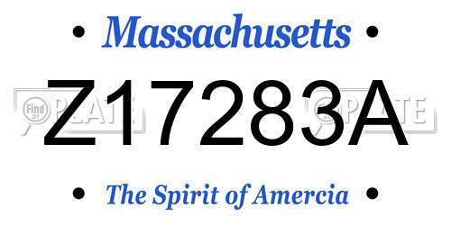 Z17283A Massachusetts License Plate