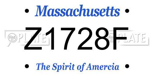 Z1728F Massachusetts License Plate