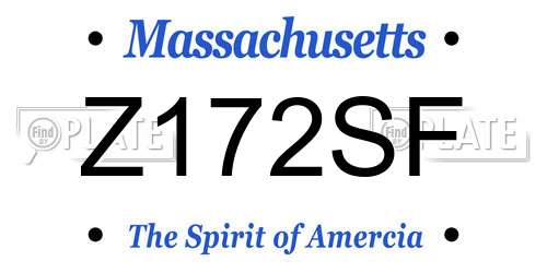 Z172SF Massachusetts License Plate