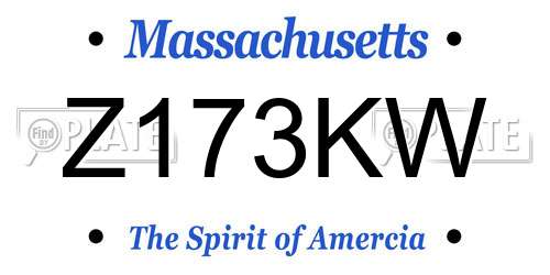 Z173KW Massachusetts License Plate