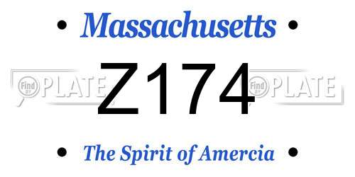 Z174 Massachusetts License Plate