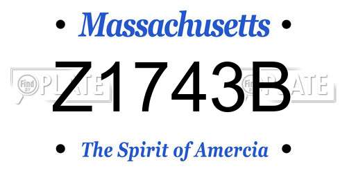 Z1743B Massachusetts License Plate