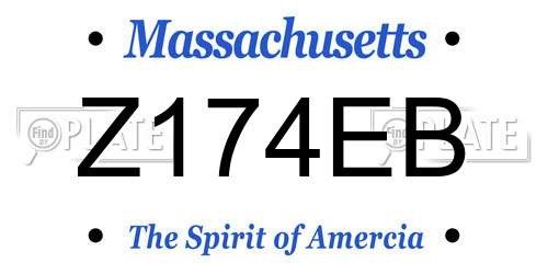 Z174EB Massachusetts License Plate