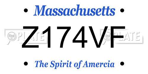 Z174VF Massachusetts License Plate