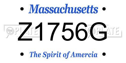 Z1756G Massachusetts License Plate