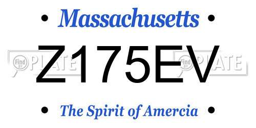 Z175EV Massachusetts License Plate