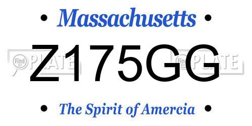 Z175GG Massachusetts License Plate