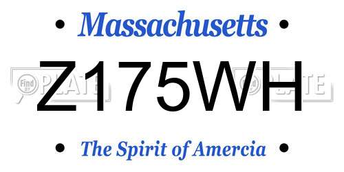 Z175WH Massachusetts License Plate