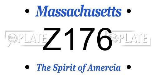 Z176 Massachusetts License Plate