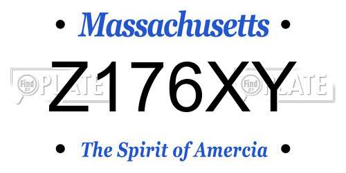 Z176XY Massachusetts License Plate