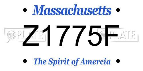 Z1775F Massachusetts License Plate
