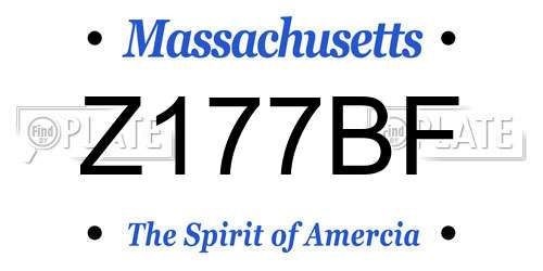 Z177BF Massachusetts License Plate