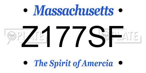 Z177SF Massachusetts License Plate
