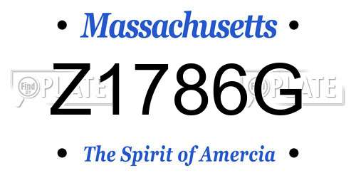 Z1786G Massachusetts License Plate