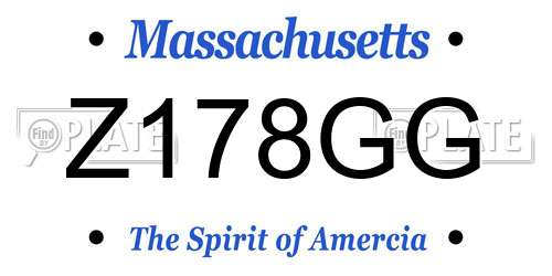 Z178GG Massachusetts License Plate