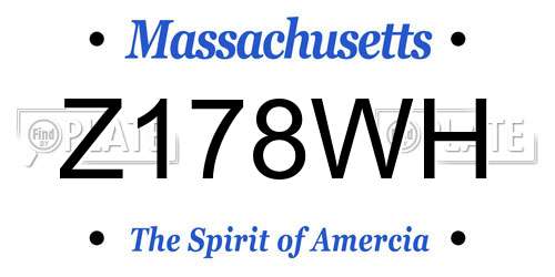 Z178WH Massachusetts License Plate