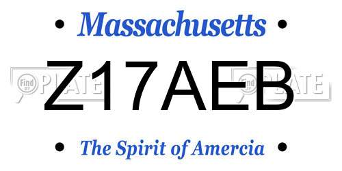 Z17AEB Massachusetts License Plate