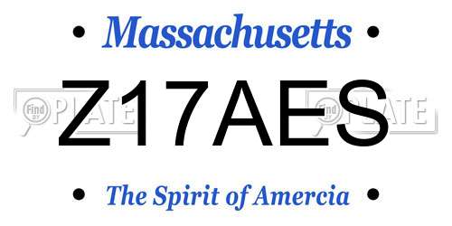 Z17AES Massachusetts License Plate