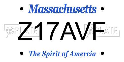 Z17AVF Massachusetts License Plate