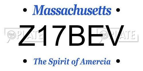 Z17BEV Massachusetts License Plate