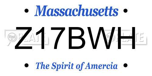 Z17BWH Massachusetts License Plate