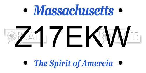 Z17EKW Massachusetts License Plate