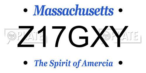 Z17GXY Massachusetts License Plate
