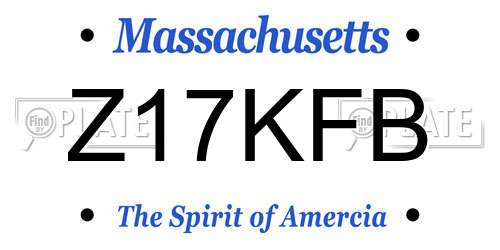 Z17KFB Massachusetts License Plate